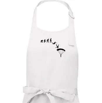 Kuchyňská zástěra Evoluce parašutista seskok - Dámská zástěra na vaření - Univerzální velikost ( Bílá )