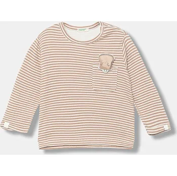 Kojenecké tričko s dlouhým rukávem United Colors of Benetton hnědá barva, 35CUA106N 35CUA106N.W.seasonal 84X, vel. 62