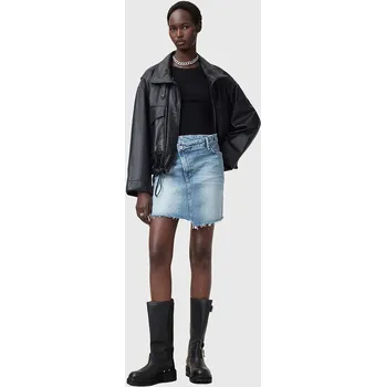 Dámská sukně Džínová sukně AllSaints AKI CROSSOVER modrá barva, mini, W006RC 50J, vel. 36