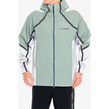 Pánská větrovka Bunda do deště adidas TERREX National Geographic RAIN.RDY Jacket - silver green