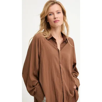 Košile Answear.LAB 14749.ilk hnědá 88X, vel. S/M