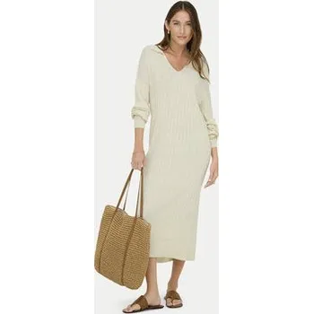 Dámské šaty ONLY Úpletové šaty Tessa 15353117 Béžová Regular Fit M