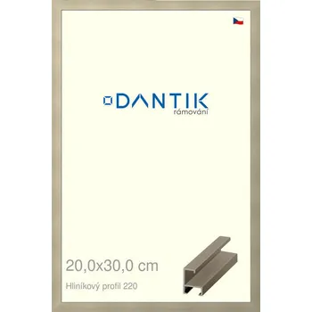Rám na obraz DANTIK rámeček 20x30 | ALU profil 6220 champagne (Sklo Čiré) (Vyrobeno s láskou u nás v DANTIKU)