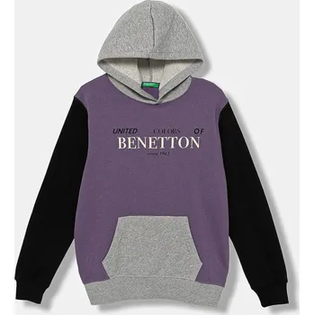 Chlapecká mikina Dětská bavlněná mikina United Colors of Benetton 3J68C204V.G.seasonal fialová 45X, vel. 160