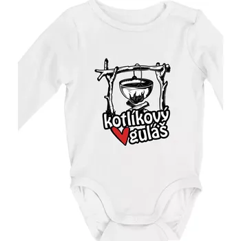 Kotlíkový guláš - Body kojenecké s dlouhým rukávem - Dlouhý r. 3-6 měs ( Bílá )