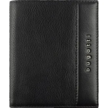 Peněženka Bugatti Pánská kožená peněženka RFID Nome Vertical Wallet With Flap & Zip 49160801 černá