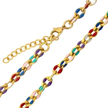 Řetízek Náhrdelník Yumi z chirurgické oceli pozlacený 18kt žlutým zlatem s prodloužením - 7 mm varianta 50 cm KMM291686NGP-50 cm