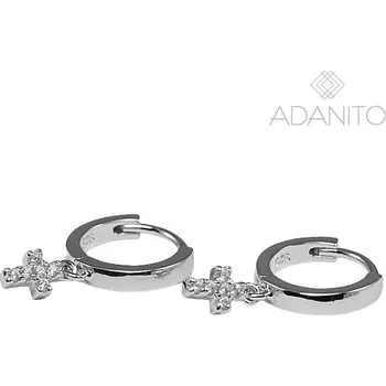 Náušnice Stříbrné náušnice kroužky křížek