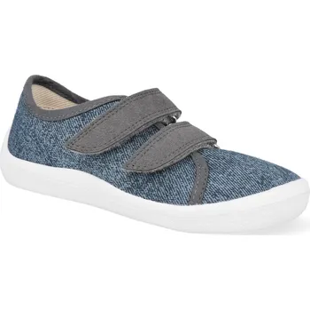 Dívčí tenisky Barefoot dětské plátěnky Beda - Playful BFN Denim modré Velikost: 35