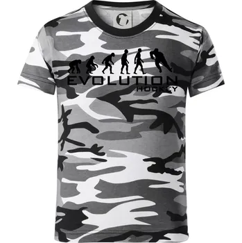 Chlapecké tričko Evoluce Hockey - hráč - Dětské maskáčové triko - 146 cm/10 let ( Šedý maskáč )