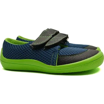 Chlapecké polobotky Barefoot tenisky BEDA BF 0001/ST/W/O/OP BLUE LIME Velikost: 38