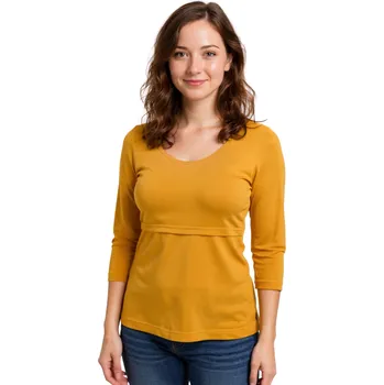 Kojicí tričko Kateřina, 3/4 rukáv, hořčicové S/M