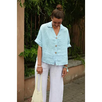 DÁMSKÁ LNĚNÁ KOŠILE PECA del SOL light blue