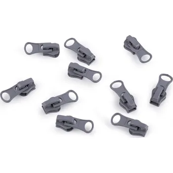 Zip Jezdec ke kostěným zipům No 3 šedá 10 ks