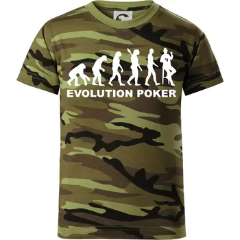 Chlapecké oblečení Evolution poker - Dětské maskáčové triko - 146 cm/10 let ( Zelený maskáč )