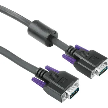 Video kabel Hama VGA propojovací kabel, 15pin., 75 ohmů, ferity, 3 m, černý