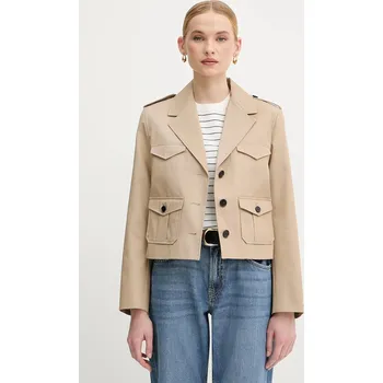 Bavlněná bunda Tommy Hilfiger WW0WW47164 béžová 80X, vel. 38