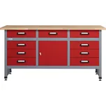 Küpper Dílenský stůl, 170 × 60 × 84 cm, nosnost: 300 kg, 9 zásuvek 12872