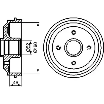Brzdový buben BOSCH Brzdový buben - 180 mm BO 0986477116
