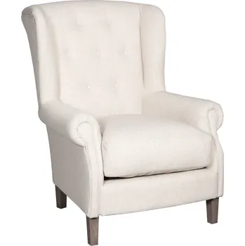 Křeslo Solenzara Francis Armchair loose seat s knoflíky - NC-733-B7 Látkové čelounění: TC-048, Povrchová úprava nohou: Graywash D Oak P885A