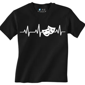 Chlapecké tričko Dětské tričko Kardiogram a Maska (Velikost: 5-6, Barva: Černá)