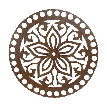 Víko na košík ořech kytka 15cm