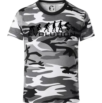 Chlapecké tričko Evoluce BMX - Dětské maskáčové triko - 146 cm/10 let ( Šedý maskáč )