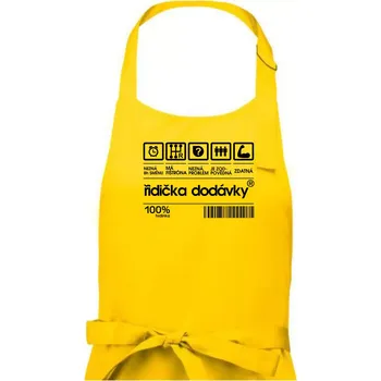 Kuchyňská zástěra Čárový kód - řidička dodávky - Dámská zástěra na vaření - Univerzální velikost ( Žlutá )