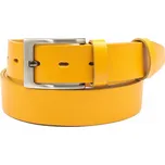 Žlutý kožený opasek Nivasaža elegantní střední ELG35 Celková délka: 130