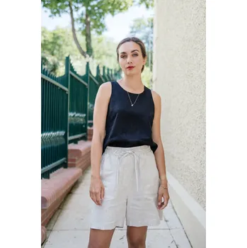 Pánské kraťasy Lněné kraťasy Malva oatmeal Velikost: L