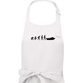Kuchyňská zástěra Evoluce člun - Dámská zástěra na vaření - Univerzální velikost ( Bílá )