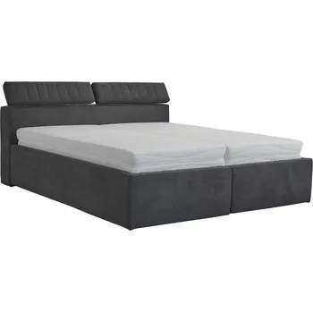 Postel Ardea 180x200 cm tmavě šedá, pěnová matrace Ivana 180x200 cm šedá