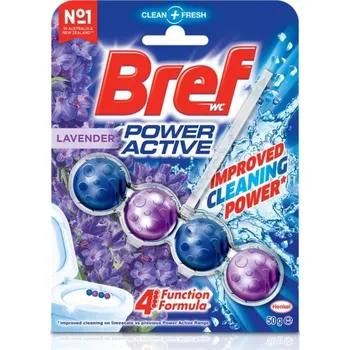 WC čistič WC závěs Bref Levandule – 4 kuličky 51g