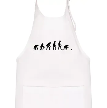 Kuchyňská zástěra Evoluce petanque - Dětská zástěra na vaření - Univerzální velikost ( Bílá )