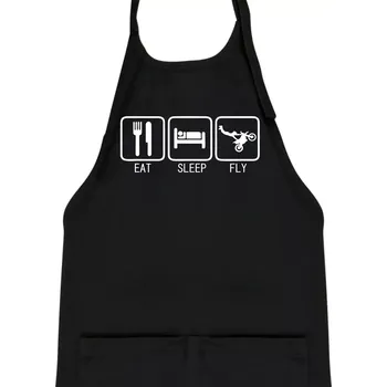 Kuchyňská zástěra Eat sleep Motocross - freestyle - Dětská zástěra na vaření - Univerzální velikost ( Černá )