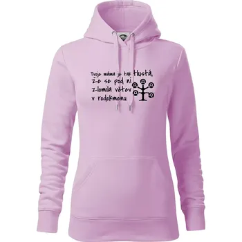 Dámská mikina Tvoje mama je tak tlustá - větev - Mikina dámská Cape s kapucí - S ( Orchid )