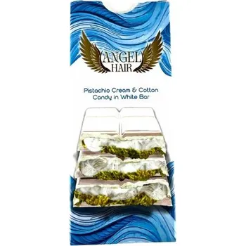 Čokoláda Bílá čokoláda s pistáciovým krémem a cukrovou vatou 80g Angel Hair