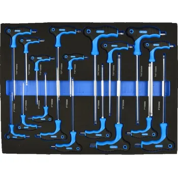 Ruční nářadí GEKO Pěnová vložka – klíče TORX, IMBUS typu „T“ 18ks 09532 G10833E