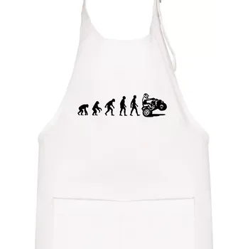 Kuchyňská zástěra Evoluce quad čtyřkolka - Dětská zástěra na vaření - Univerzální velikost ( Bílá )