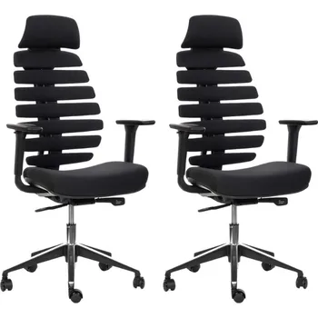 Mercury 2PACK kancelářská židle FISH BONES PDH černý plast, černá 26-60, 3D područky (2 ks)