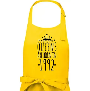 Kuchyňská zástěra Queens are born in 1992 - Dámská zástěra na vaření - Univerzální velikost ( Žlutá )