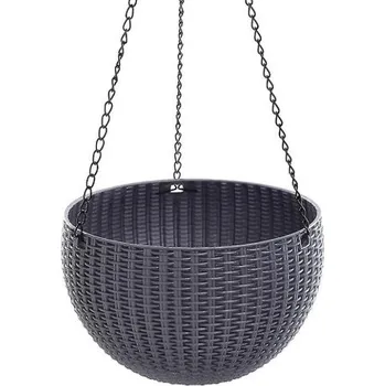 Květináč Květináč Modern visací, šedá, 26x16cm, řetěz