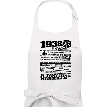 Kuchyňská zástěra 1938 v kostce - Dámská zástěra na vaření - Univerzální velikost ( Bílá )