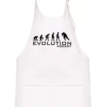 Kuchyňská zástěra Evoluce Hockey - hráč - Dětská zástěra na vaření - Univerzální velikost ( Bílá )