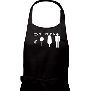 Kuchyňská zástěra Evoluce ženy - Dámská zástěra na vaření - Univerzální velikost ( Černá )