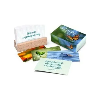 Buď šťastný / Inspirace pro Váš šťastný den - s dřevěným stojánkem - Sri Chinmoy