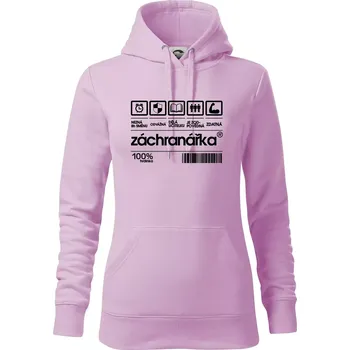 Dámská mikina Čárový kód záchranářka - Mikina dámská Cape s kapucí - S ( Orchid )
