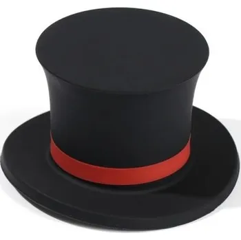 Vařečka Barevný špunt na láhev ve tvaru cylindru Dekorativní uzávěr na víno Originální silikonový špunt na víno Lahvový uzávěr s motivem klobouku černá