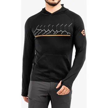 Pánská mikina Mikina s kapuce Sensor Merino UP Fleece Hooded - black