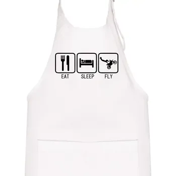 Kuchyňská zástěra Eat sleep Motocross - freestyle - Dětská zástěra na vaření - Univerzální velikost ( Bílá )
